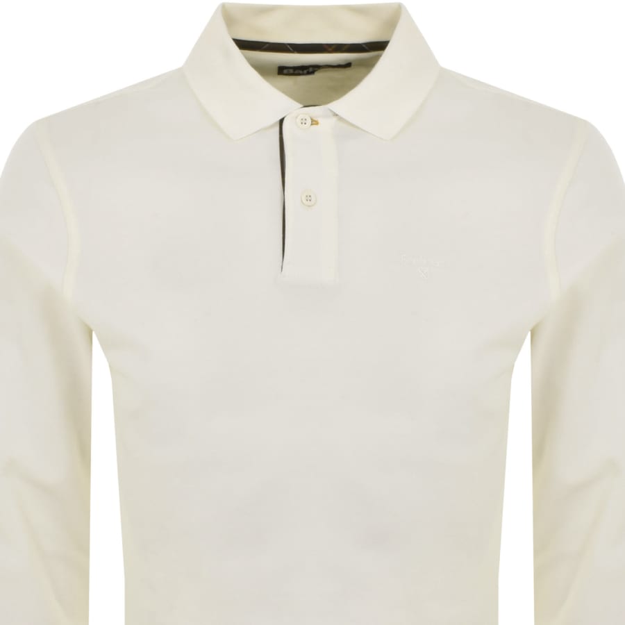 Barbour Essential Long Sleeve Polo T Shirt White